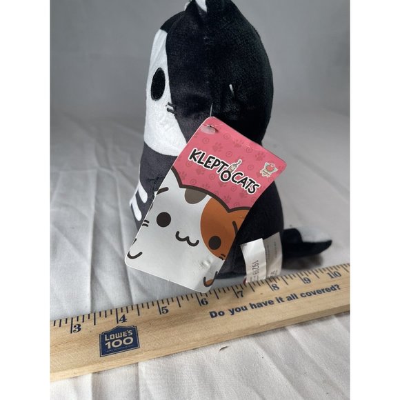 Kleptocats Plush 6” Skeleton Cat Kitty Black & White Bones - Picture 3 of 5